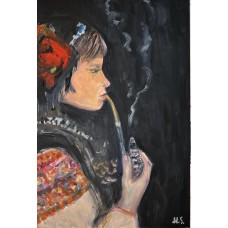 “Hutsul Woman. Portrait of a Ukrainian Woman” – Original Female Portrait, Oil on Paper | Marina Stognieva “Hutsul Woman. Portrait of a Ukrainian Woman” – Original Female Portrait, Oil on Paper | Marina Stognieva